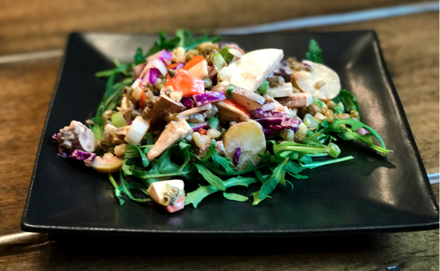 Sprouted Lentil Salad with Vegetables